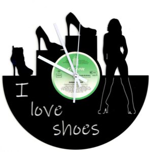 Schallplattenuhr-I-Love-Shoes | Einzigartiges Design in 1a Qualität