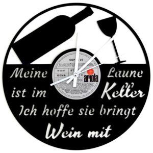 Schallplattenuhr-Meine-Laune-ist-im-Keller | Einzigartiges Design in 1a Qualität