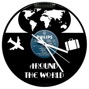 Schallplattenuhr-Around-the-World | Einzigartiges Design in 1a Qualität
