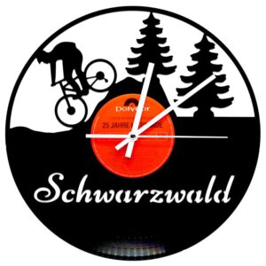 Schallplattenuhr-Schwarzwald-Biker | Einzigartiges Design in 1a Qualität